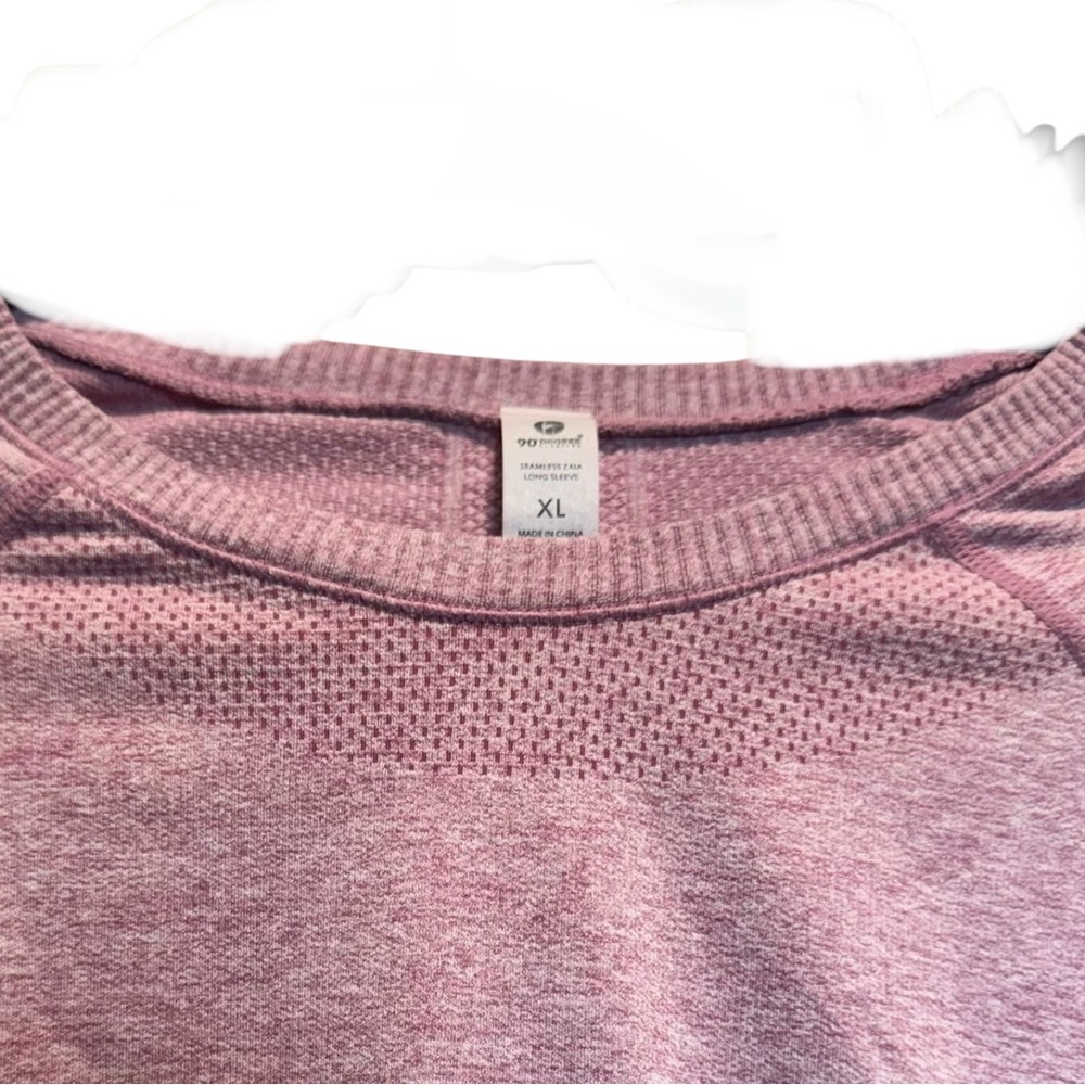 90 DEGREES Seamless Zaia Long Sleeve Active Sporty Pink Top With Thumbholes  XL - Picture 11 of 15